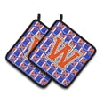 thumbnail image 1 of Carolines Treasures CJ1083-WPTHD Letter W Football Green, Blue and Orange Pair of Pot Holders, 7.5HX7.5W, multicolor, 1 of 2