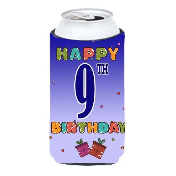 Carolines Treasures CJ1100TBC Happy 9th Birthday Tall Boy Beverage Insulator Hugger Tall Boy multicolor