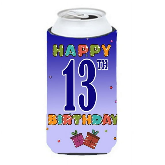 Carolines Treasures CJ1104TBC Happy 13th Birthday Tall Boy Beverage Insulator Hugger Tall Boy multicolor