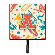 Carolines Treasures CJ2001-SH4-Parent Letter Retro Teal Orange Musical Instruments Initial Leash or Key Holder CJ2001