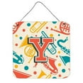 thumbnail image 1 of Carolines Treasures CJ2001-YDS66 Letter Y Retro Teal Orange Musical Instruments Initial Wall and Door Hanging Prints, 1 of 7