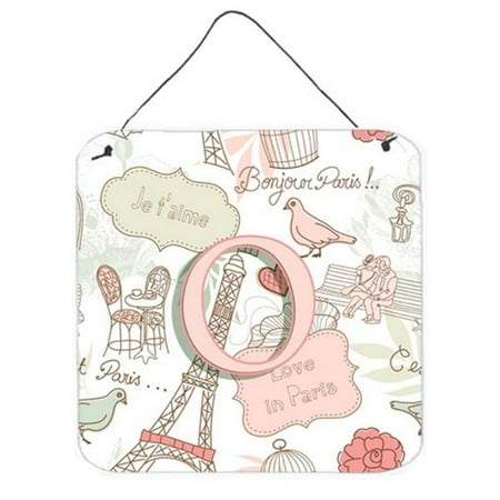 Carolines Treasures CJ2002-ODS66 Letter O Love In Paris Pink Wall and Door Hanging Prints
