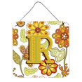 thumbnail image 1 of Carolines Treasures CJ2003-RDS66 Letter R Floral Mustard And Green Wall and Door Hanging Prints, 1 of 7