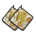 thumbnail image 1 of Carolines Treasures CJ2003-WPTHD Letter W Floral Mustard & Green Pair of Pot Holders, 7.5 x 3 x 7.5 in., 1 of 7