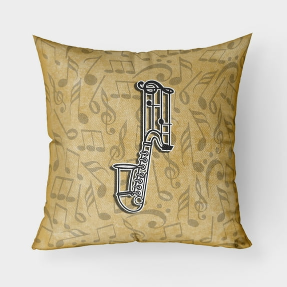 Carolines Treasures CJ2004-JPW1818 Letter J Musical Instrument Alphabet Canvas Fabric Decorative Pillow 18H x18W