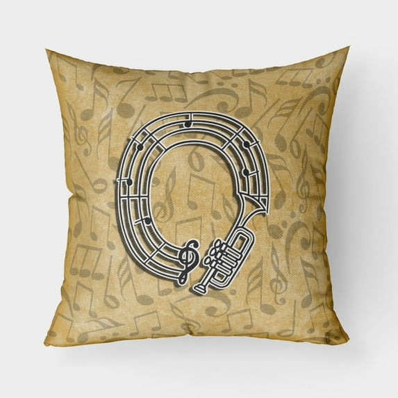 Carolines Treasures CJ2004-OPW1818 Letter O Musical Instrument Alphabet Canvas Fabric Decorative Pillow 18H x18W