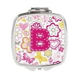 thumbnail image 1 of Carolines Treasures CJ2005-BSCM Letter B Flowers & Butterflies Pink Compact Mirror, 1 of 4