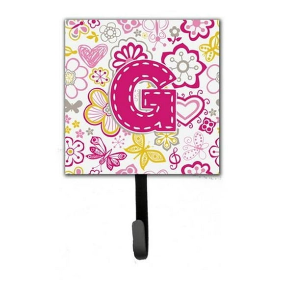 Carolines Treasures CJ2005-GSH4 Letter G Flowers And Butterflies Pink Leash & Key Holder