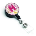 thumbnail image 1 of Carolines Treasures CJ2005-HBR Letter H Flowers & Butterflies Pink Retractable Badge Reel, 1 of 2