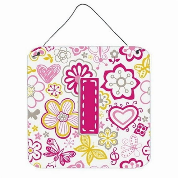 Carolines Treasures CJ2005-JDS66 Letter J Flowers And Butterflies Pink Wall and Door Hanging Prints