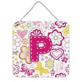 thumbnail image 1 of Carolines Treasures CJ2005-PDS66 Letter P Flowers And Butterflies Pink Wall and Door Hanging Prints, 1 of 7