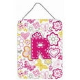 thumbnail image 1 of Carolines Treasures CJ2005-RDS1216 Letter R Flowers And Butterflies Pink Wall and Door Hanging Prints, 1 of 2