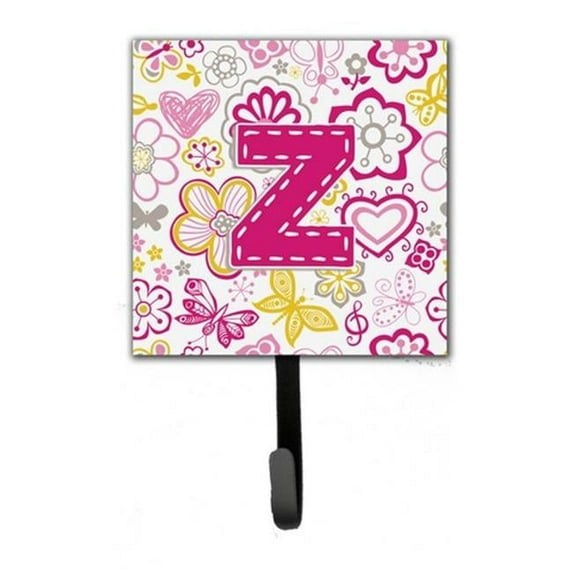Carolines Treasures CJ2005-ZSH4 Letter Z Flowers And Butterflies Pink Leash & Key Holder