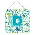 thumbnail image 1 of Carolines Treasures CJ2006-DDS66 Letter D Flowers And Butterflies Teal Blue Wall and Door Hanging Prints, 1 of 7