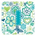 thumbnail image 1 of Carolines Treasures CJ2006-IFC Letter I Flowers And Butterflies Teal Blue Foam Coasters- Set Of 4, 1 of 1