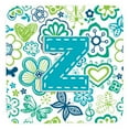 thumbnail image 1 of Carolines Treasures CJ2006-ZFC Letter Z Flowers And Butterflies Teal Blue Foam Coasters- Set Of 4, 1 of 3