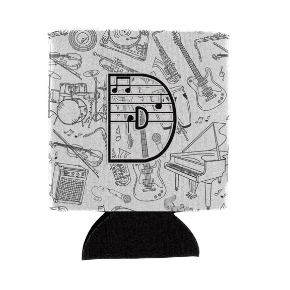 Carolines Treasures CJ2007-DCC Letter D Musical Note Letters Can or Bottle Hugger Can Hugger multicolor