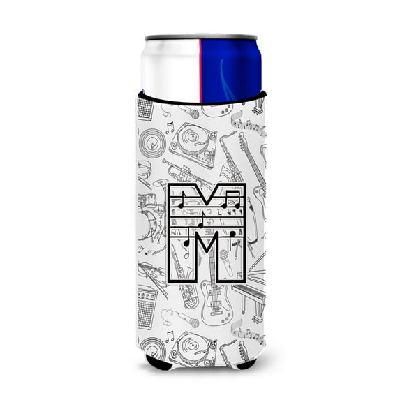 Carolines Treasures CJ2007-MMUK Letter M Musical Note Letters Ultra Beverage Insulators for slim cans Slim Can