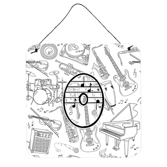 Carolines Treasures CJ2007-ODS66 Letter O Musical Note Letters Wall or Door Hanging Prints 6HX6W multicolor