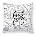 thumbnail image 1 of Letter S Musical Note Letters Fabric Decorative Pillow, 1 of 4
