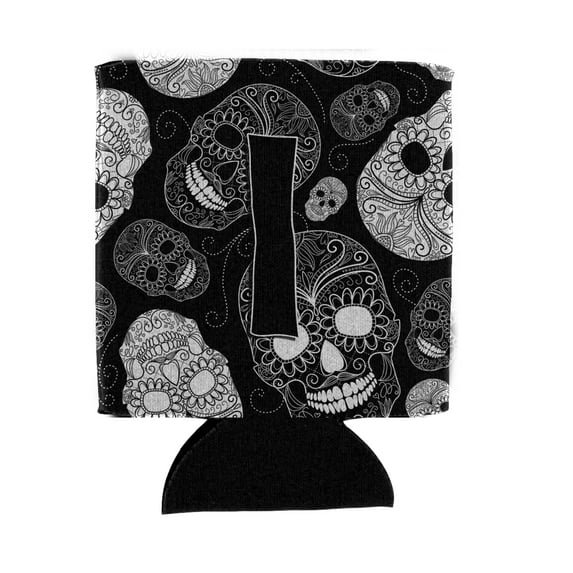 Carolines Treasures CJ2008-ICC Letter I Day of the Dead Skulls Black Can or Bottle Hugger Can Hugger multicolor