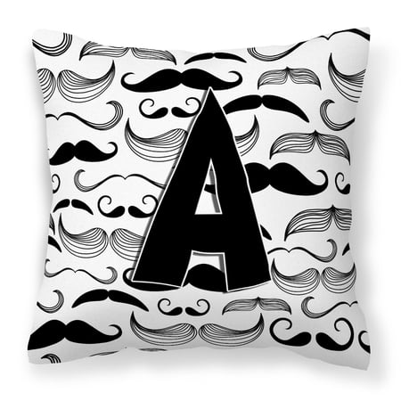 Letter A Moustache Initial Fabric Decorative Pillow