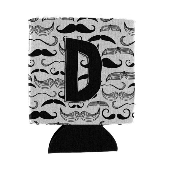 Carolines Treasures CJ2009-DCC Letter D Moustache Initial Can or Bottle Hugger Can Hugger multicolor