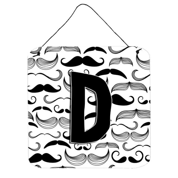 Carolines Treasures CJ2009-DDS66 Letter D Moustache Initial Wall or Door Hanging Prints 6HX6W multicolor