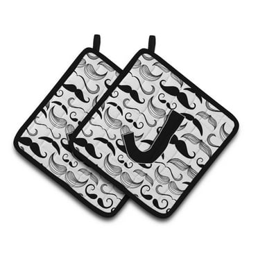 Carolines Treasures CJ2009-JPTHD Letter J Moustache Initial Pair of Pot Holders, 7.5HX7.5W, multicolor