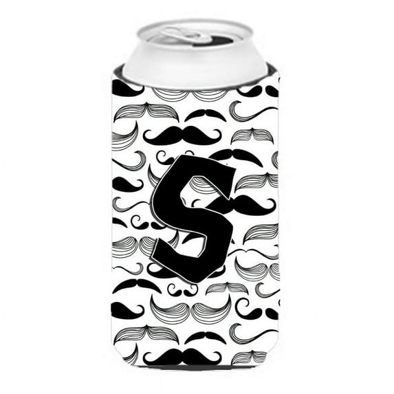 Carolines Treasures CJ2009-STBC Letter S Moustache Initial Tall Boy Beverage Insulator Hugger Tall Boy multicolor