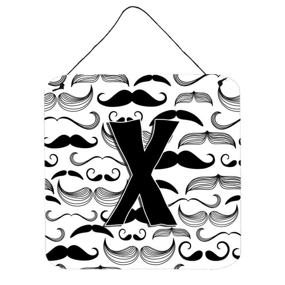Carolines Treasures CJ2009-XDS66 Letter X Moustache Initial Wall or Door Hanging Prints 6HX6W multicolor