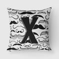 thumbnail image 1 of Carolines Treasures CJ2009-XPW1818 Letter X Moustache Initial Canvas Fabric Decorative Pillow  18H x18W multicolor, 1 of 1