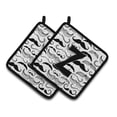 thumbnail image 1 of Letter Z Moustache Initial Pair of Pot Holders, 1 of 2