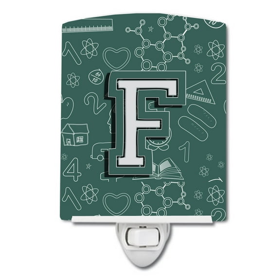 Letter F Back to School Initial Ceramic Night Light