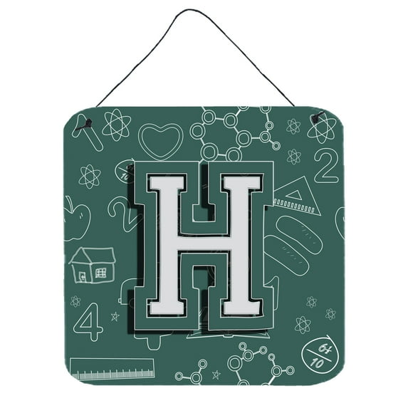 Carolines Treasures CJ2010-HDS66 Letter H Back to School Initial Wall or Door Hanging Prints 6HX6W multicolor