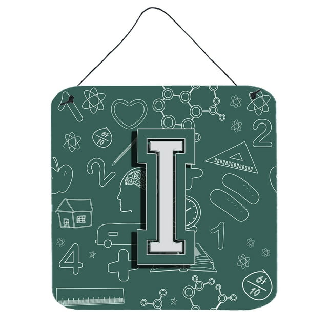 Carolines Treasures CJ2010-IDS66 Letter I Back to School Initial Wall or Door Hanging Prints 6HX6W multicolor