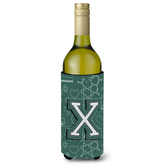 Carolines Treasures CJ2010-XLITERK Letter X Back to School Initial Wine Bottle Beverage Insulator Hugger Wine Bottle