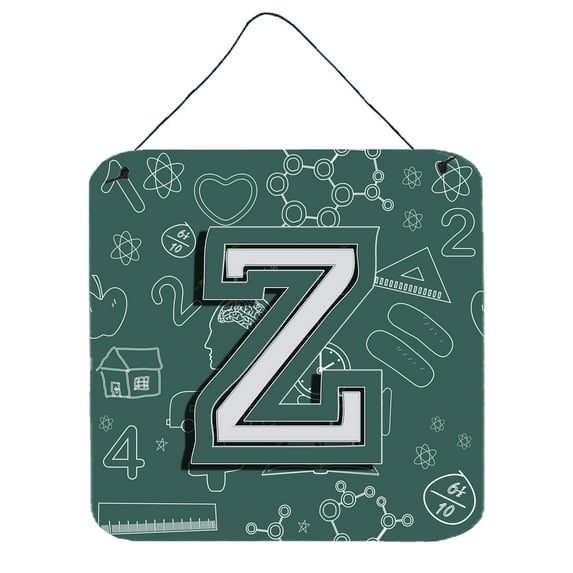 Carolines Treasures CJ2010-ZDS66 Letter Z Back to School Initial Wall or Door Hanging Prints 6HX6W multicolor