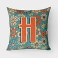 thumbnail image 1 of Carolines Treasures CJ2012-HPW1818 Letter H Flowers Retro Blue Canvas Fabric Decorative Pillow  18H x18W multicolor, 1 of 6