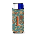thumbnail image 1 of Carolines Treasures CJ2012-LMUK Letter L Flowers Retro Blue Ultra Beverage Insulators for slim cans  Slim Can multicolor, 1 of 2