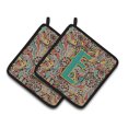 thumbnail image 1 of Carolines Treasures CJ2013-EPTHD Letter E Retro Tribal Alphabet Initial Pair of Pot Holders, 7.5HX7.5W, multicolor, 1 of 2