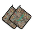 thumbnail image 1 of Carolines Treasures CJ2013-JPTHD Letter J Retro Tribal Alphabet Initial Pair of Pot Holders, 7.5HX7.5W, multicolor, 1 of 2