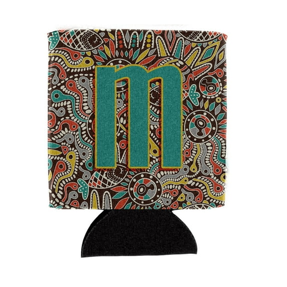Carolines Treasures CJ2013-MCC Letter M Retro Tribal Alphabet Initial Can or Bottle Hugger Can Hugger multicolor