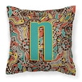 thumbnail image 1 of Carolines Treasures CJ2013-NPW1414 Letter N Retro Tribal Alphabet Initial Canvas Fabric Decorative Pillow  14Hx14W, 1 of 4