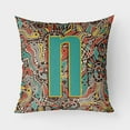 thumbnail image 1 of Carolines Treasures CJ2013-NPW1818 Letter N Retro Tribal Alphabet Initial Canvas Fabric Decorative Pillow  18H x18W, 1 of 1