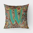 thumbnail image 1 of Carolines Treasures CJ2013-WPW1818 Letter W Retro Tribal Alphabet Initial Canvas Fabric Decorative Pillow  18H x18W, 1 of 3