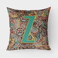 thumbnail image 1 of Carolines Treasures CJ2013-ZPW1818 Letter Z Retro Tribal Alphabet Initial Canvas Fabric Decorative Pillow  18H x18W, 1 of 3