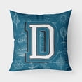 thumbnail image 1 of Carolines Treasures CJ2014-DPW1818 Letter D Sea Doodles Initial Alphabet Canvas Fabric Decorative Pillow  18H x18W, 1 of 3