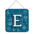 thumbnail image 1 of Carolines Treasures CJ2014-EDS66 Letter E Sea Doodles Initial Alphabet Wall or Door Hanging Prints 6HX6W multicolor, 1 of 7