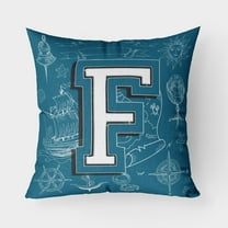 Carolines Treasures CJ2014-FPW1818 Letter F Sea Doodles Initial Alphabet Canvas Fabric Decorative Pillow  18H x18W